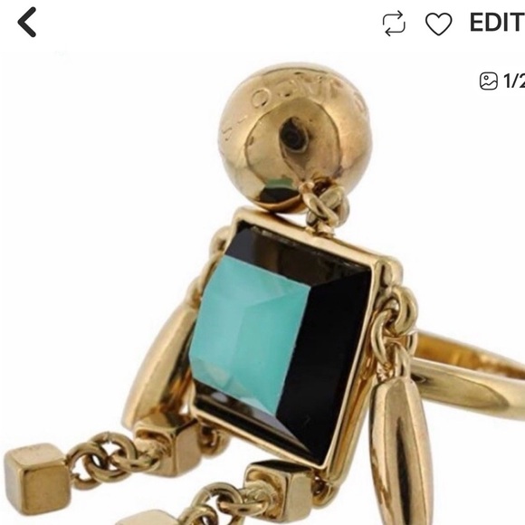 Marc By Marc Jacobs Gold and black ring size 6 - Picture 5 of 5